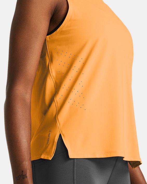 Camiseta de tirantes UA Launch Elite para mujer, Orange, pdpMainDesktop image number 2